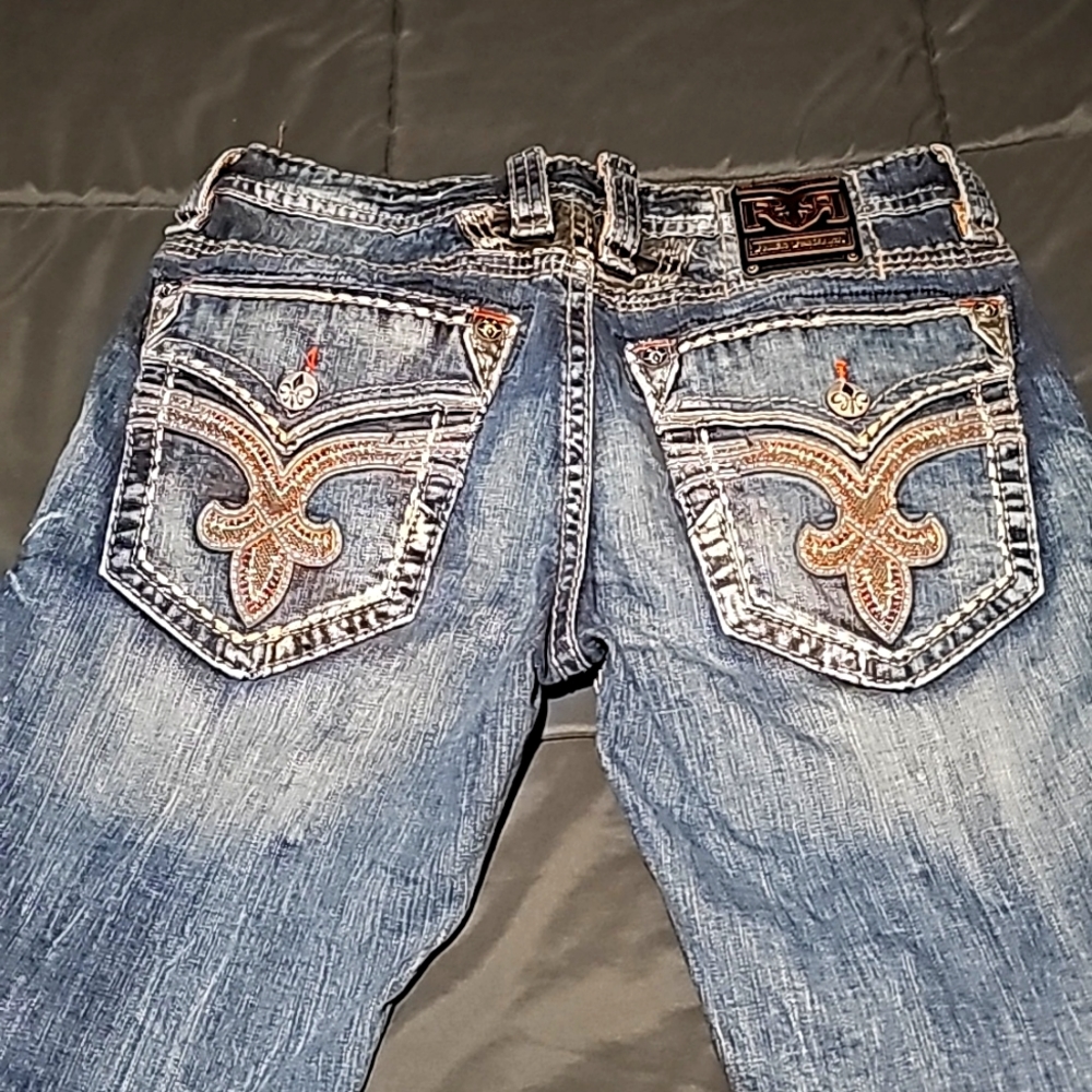 Mens Rock Revival Jeans Size 34 straight